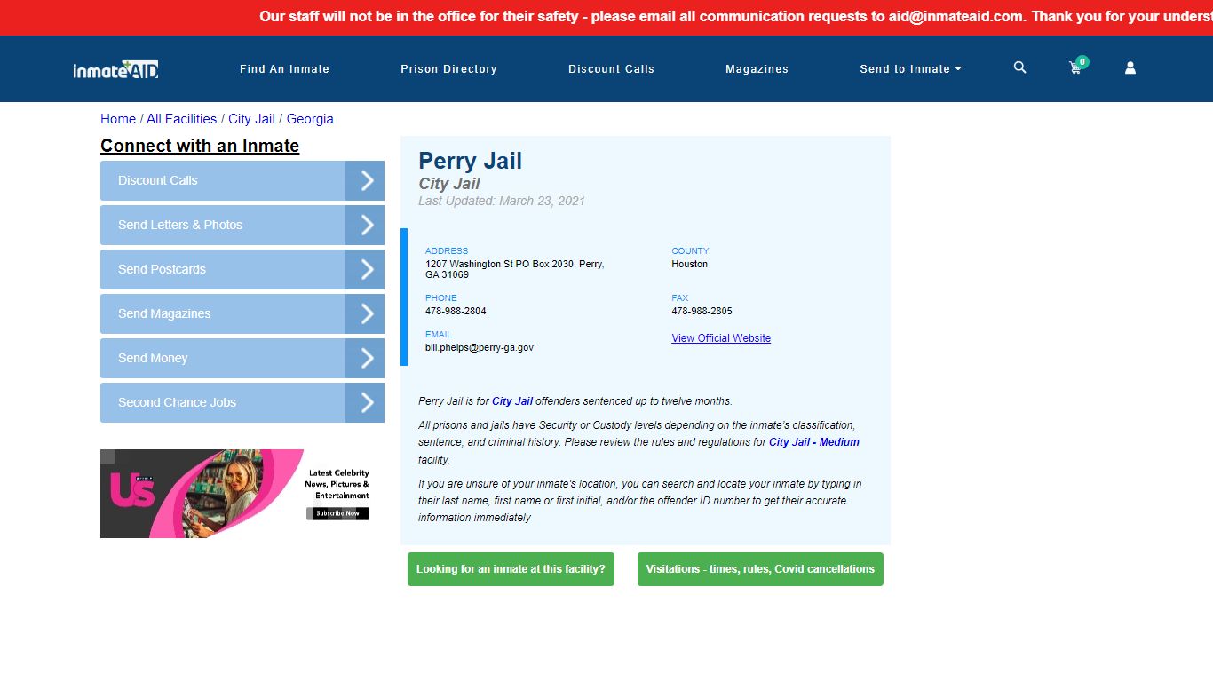 Perry Jail | Inmate Locator