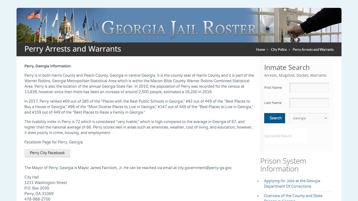 Perry Arrests and Warrants | Georgia Jail Inmate Search